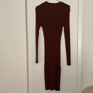 Dark brown ribbed dress